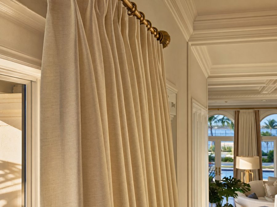 Custom drapery in a formal Tampa Bay home