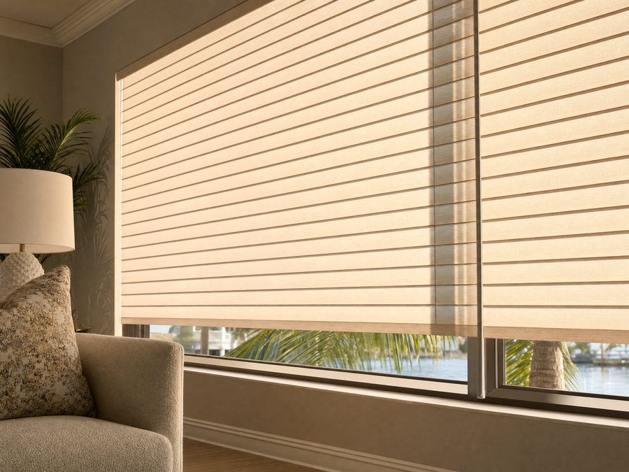 Twin light zebra shades offering dual light control
